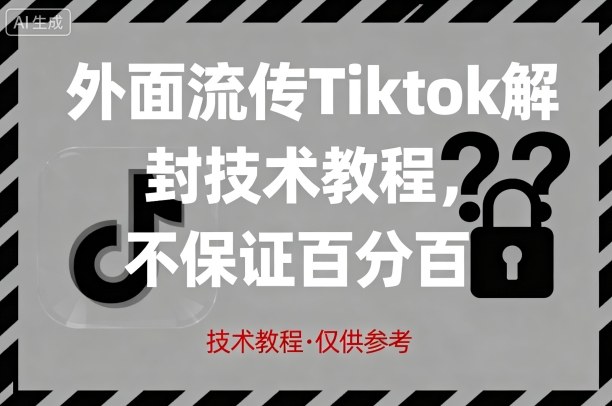 外面流传Tiktok解封技术教程，不保证百分百，具体自测-小白项目网