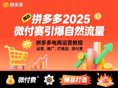 拼多多2025微付赛引爆自然流量，拼多多电商运营教程，运营、推广、打爆品、微付费-小白项目网