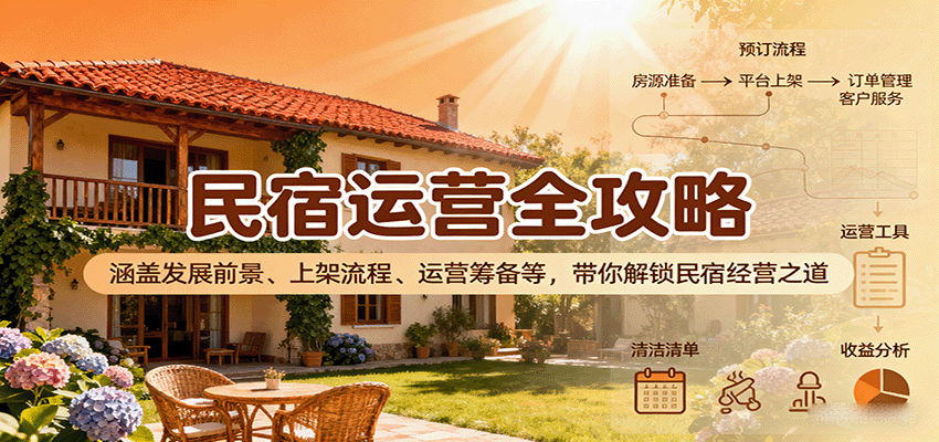 民宿运营全攻略：涵盖发展前景、上架流程、运营筹备等，带你解锁民宿经营之道-小白项目网