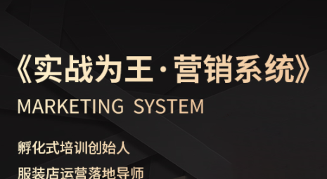 老杨·服装老板必修课《实战为王-营销系统》实现业绩被动式增长-小白项目网