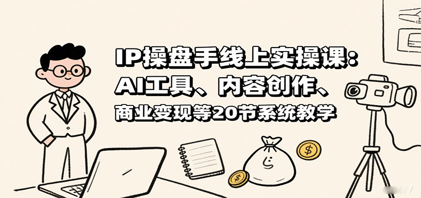 IP操盘手线上实操课：AI工具、内容创作、商业变现等20节系统教学-小白项目网