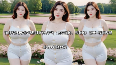 微胖女孩舞蹈AI视频制作提示词(含绘图词、视频词) 跳舞+视频教程-小白项目网