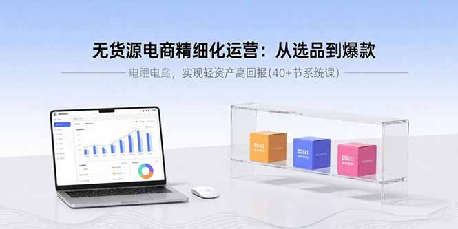 无货源电商精细化运营：从选品到爆款，实现轻资产高回报(40+节系统课-小白项目网