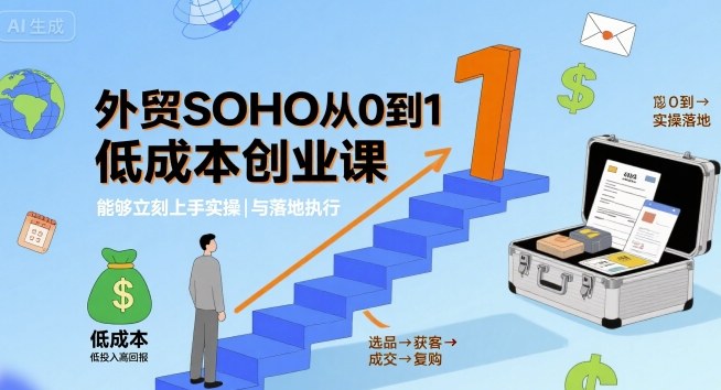 外贸SOHO从0到1低成本创业课，能够立刻上手实操与落地执行-小白项目网