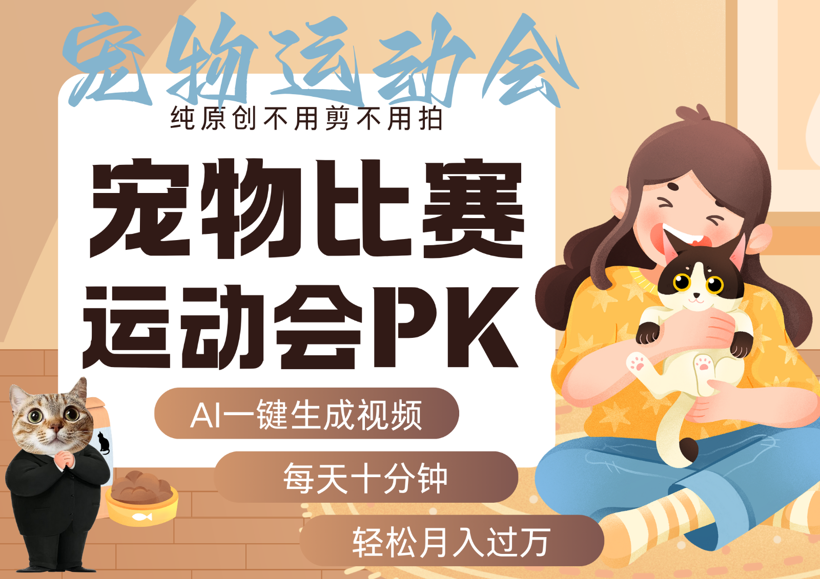 AI萌宠运动员跳水 射击 篮球 足球比赛 每天十分钟 附详细提示词文案库 代替做…-小白项目网