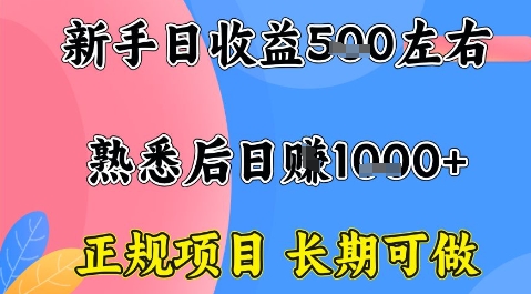 全年可变现项目，收益高无门槛，正规项目，长期可做，一天收益1k+一台电脑在家创业【揭秘】-小白项目网