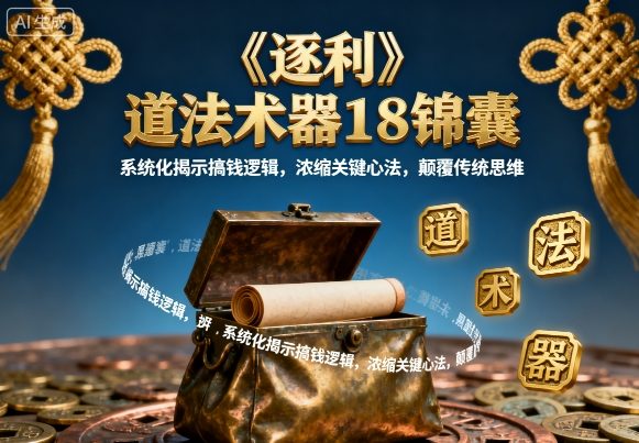 《逐利》道法术器18锦囊，系统化揭示搞钱逻辑，浓缩关键心法，颠覆传统思维-小白项目网