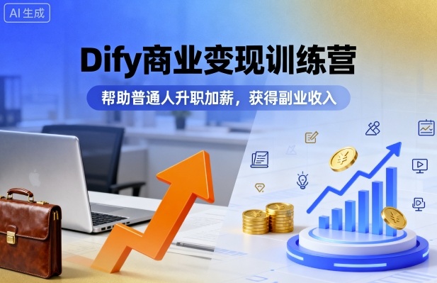 Dify商业变现训练营，帮助普通人升职加薪，获得副业收入-小白项目网