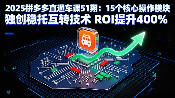 2025拼多多直通车课51期：15个核心操作模块 独创稳托互转技术 ROI提升400%-小白项目网