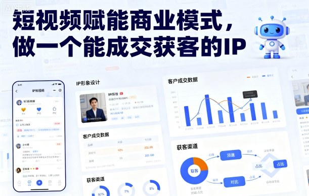短视频赋能商业模式，做一个能成交获客的IP-小白项目网