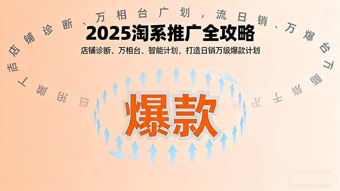 2025淘系推广全攻略，店铺诊断、万相台、智能计划，打造日销万级爆款计划-小白项目网