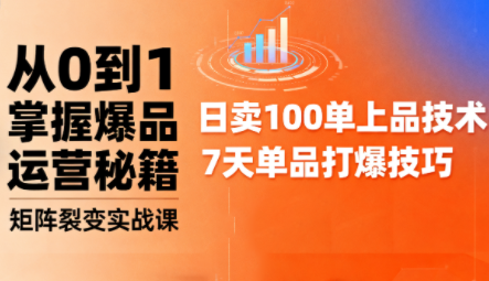 抖音小店爆品打造与矩阵裂变实战课-小白项目网