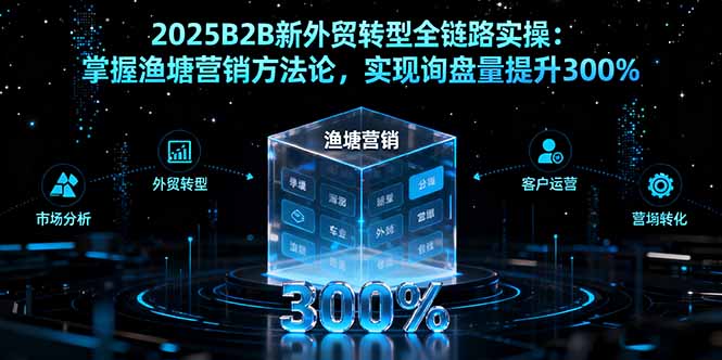 2025B2B新外贸转型全链路实操：掌握渔塘营销方法论，实现询盘量提升300%-小白项目网