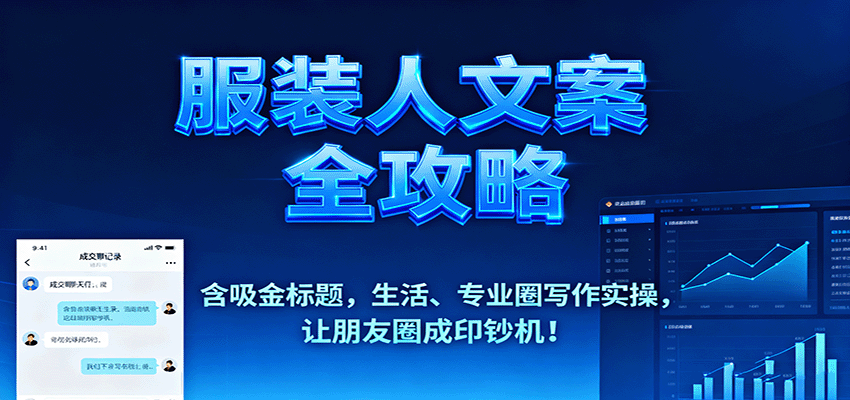 服装人文案全攻略，含吸金标题，生活、专业圈写作实操，让朋友圈成印钞机！-小白项目网