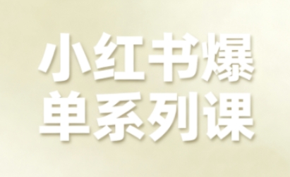 小红书爆单系列课，聚焦小红书电商全链路增长-小白项目网