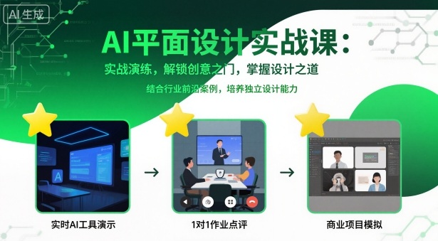 AI平面设计实战课，实战演练，解锁创意之门，掌握设计之道-小白项目网