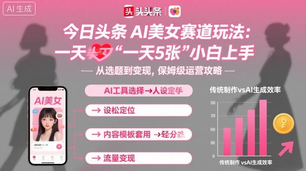 今日头条AI美女赛道玩法，一天轻松5张，小白轻松上手-小白项目网