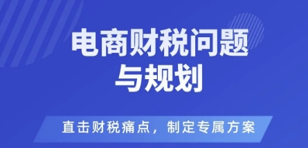 电商企业财税风险与规避，直击财税痛点，制定专属方案-小白项目网