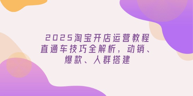 （14389期）2025淘宝开店运营教程更新，直通车技巧全解析，动销、爆款、人群搭建-小白项目网