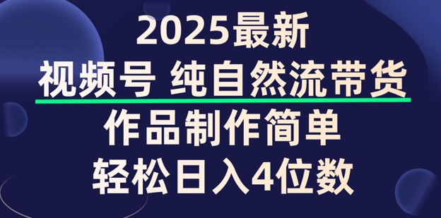 视频号纯自然流带货，作品制作简单，轻松日入4位数，保姆级教程-小白项目网