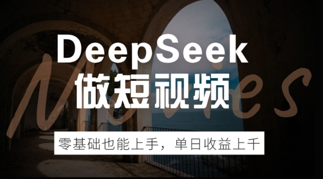 DeepSeek做短视频，零基础也能上手，单日收益多张-小白项目网